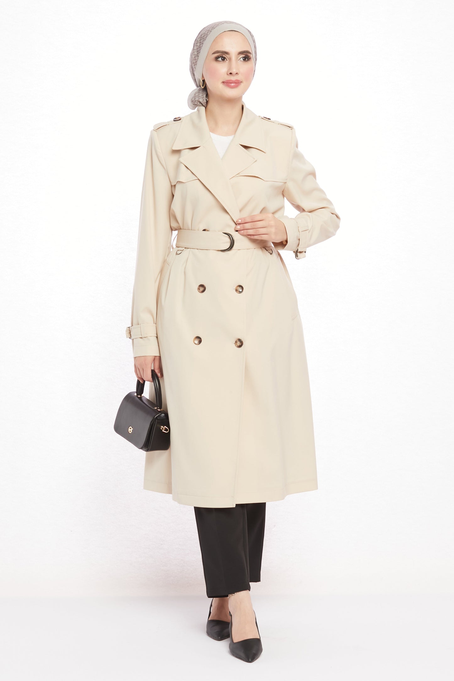 V-Neck Spring Trench Coat Without Lining