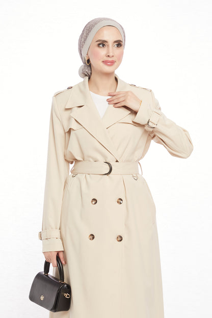 V-Neck Spring Trench Coat Without Lining