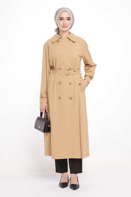 Polo Neck Belted Trench Coat