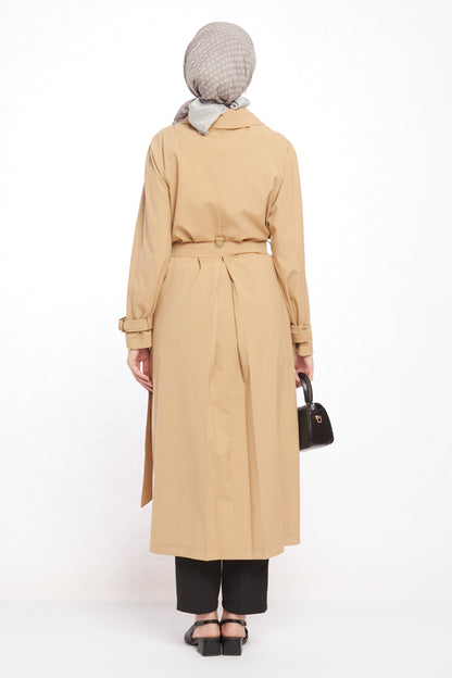 Polo Neck Belted Trench Coat