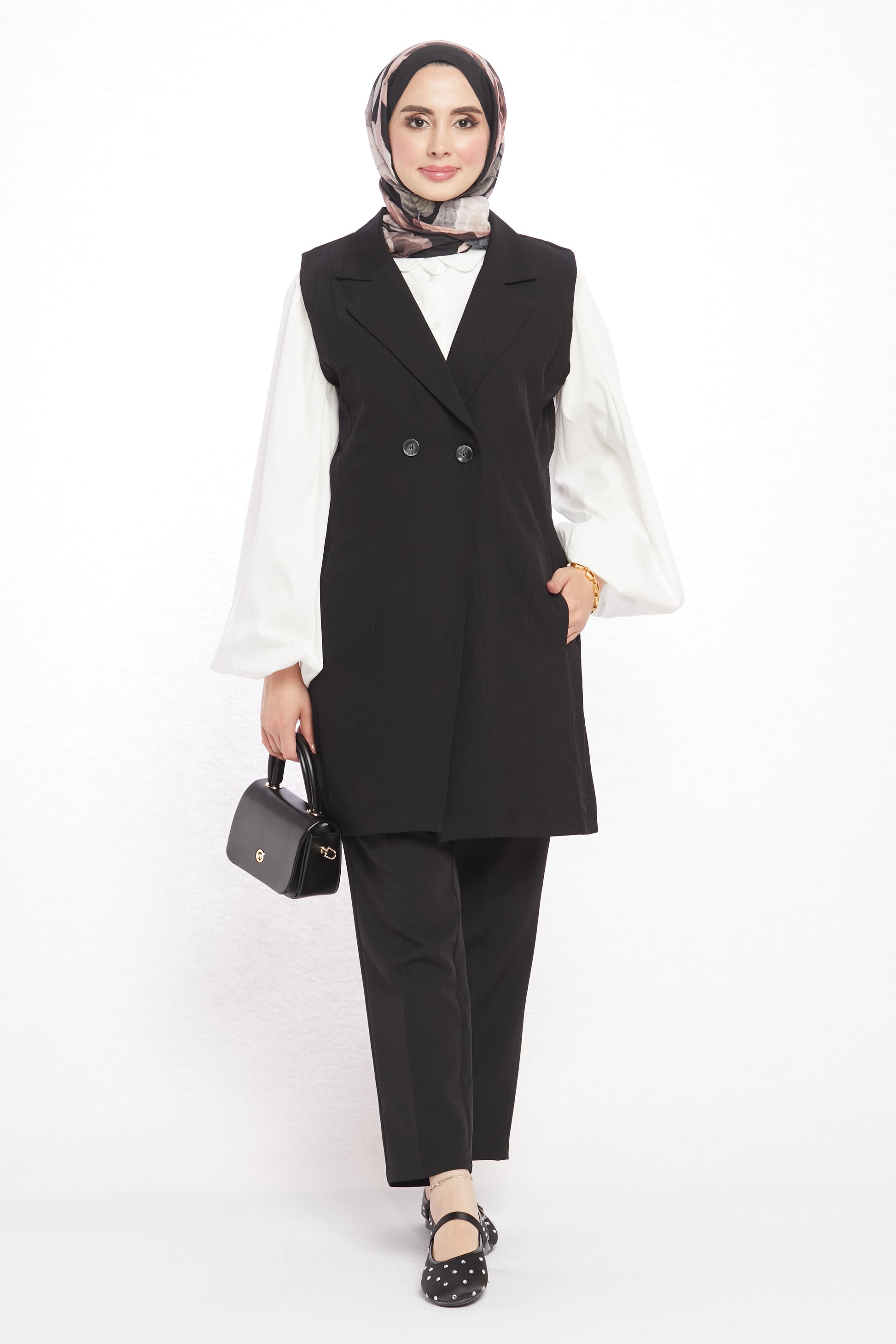Single Button V Neck Womens Vest