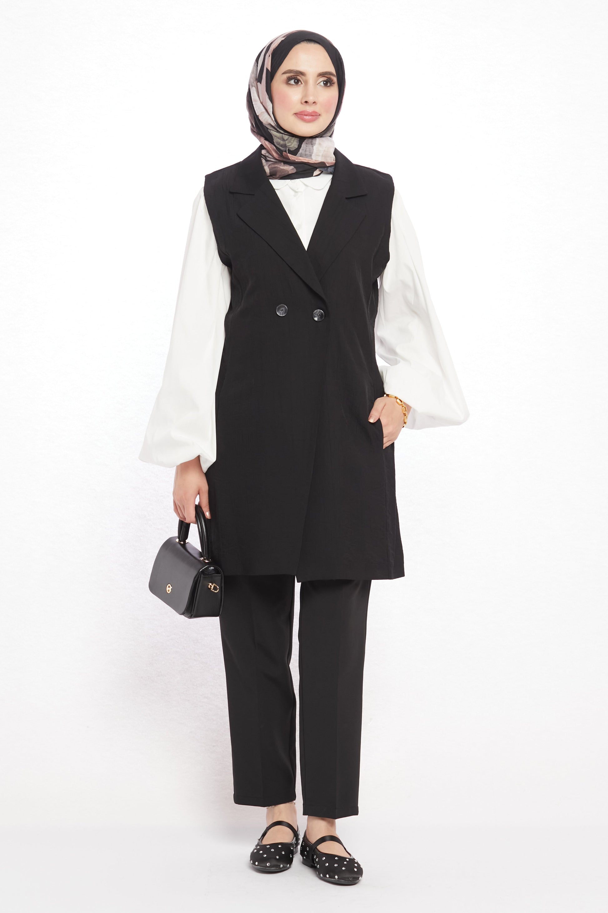 Single Button V Neck Womens Vest