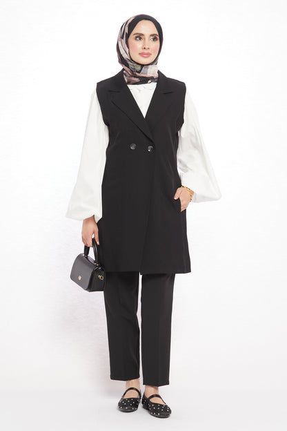 Single Button V Neck Womens Vest