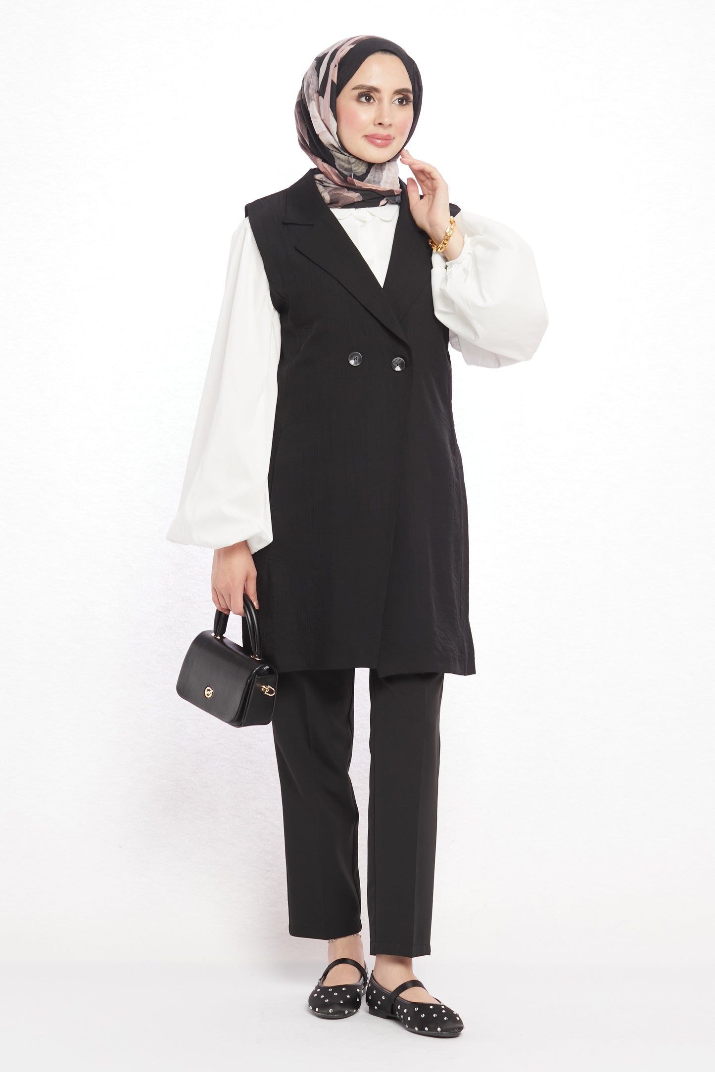 Single Button V Neck Womens Vest