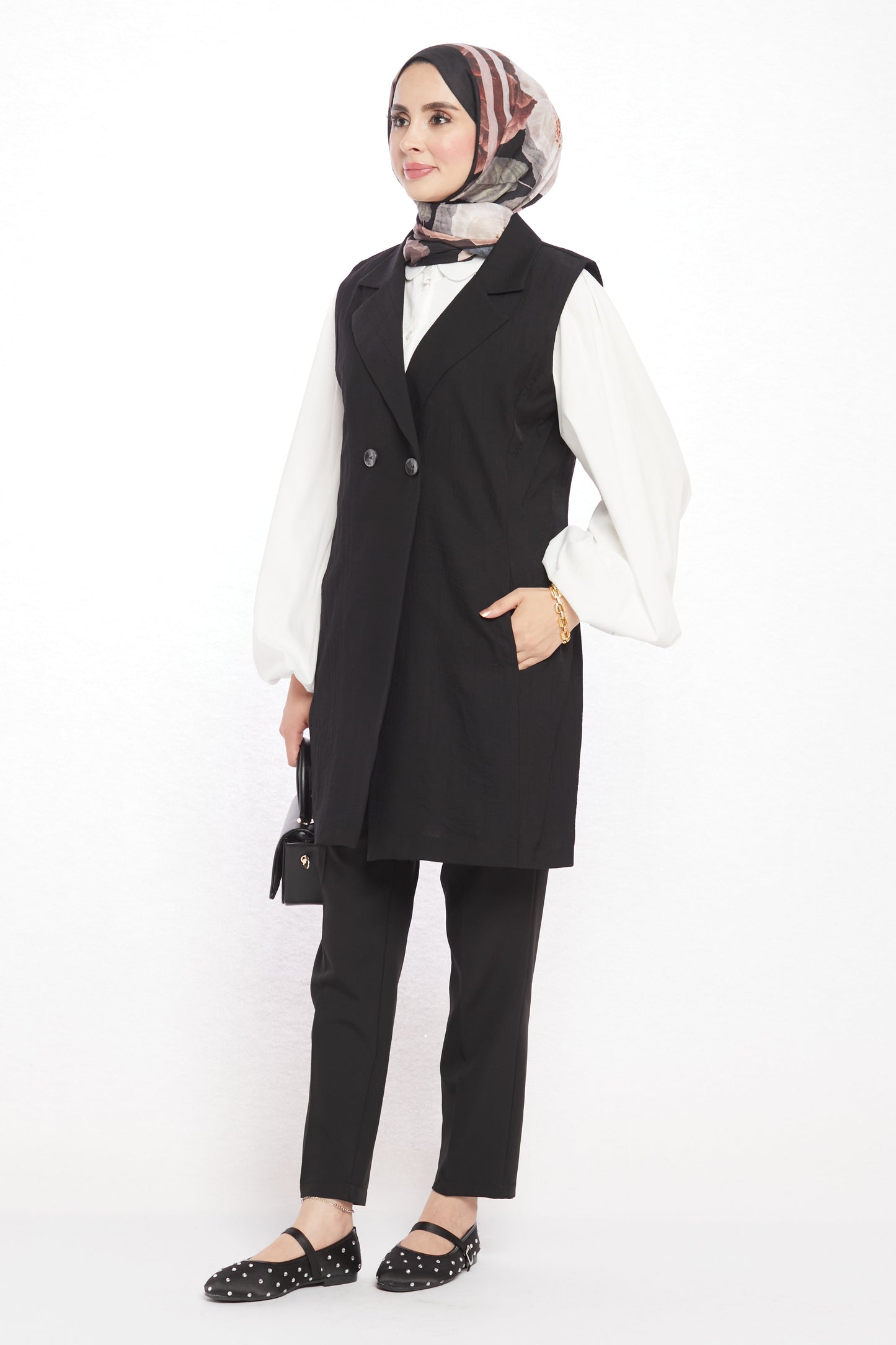 Single Button V Neck Womens Vest