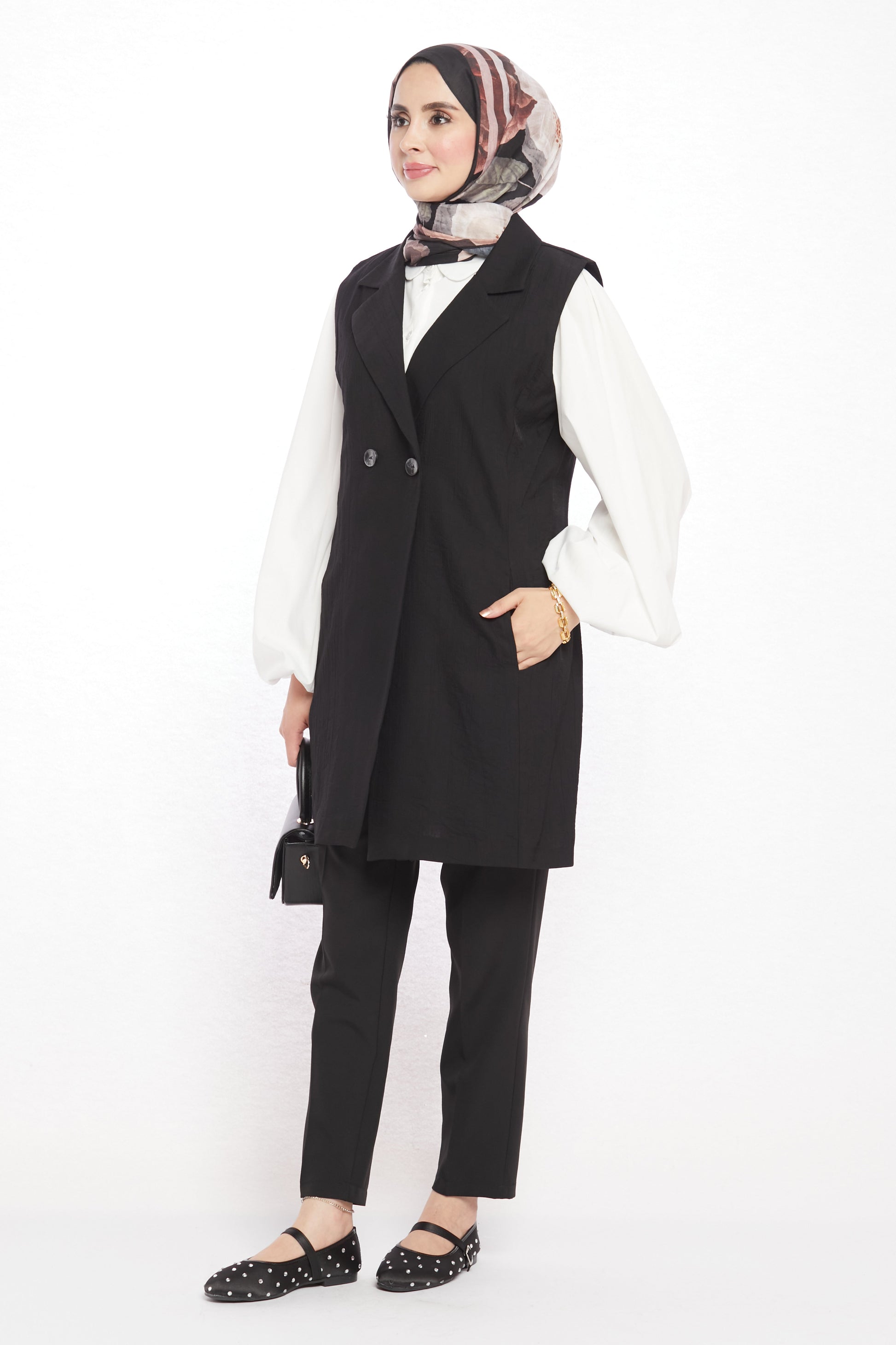 Single Button V Neck Womens Vest