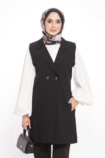 Single Button V Neck Womens Vest