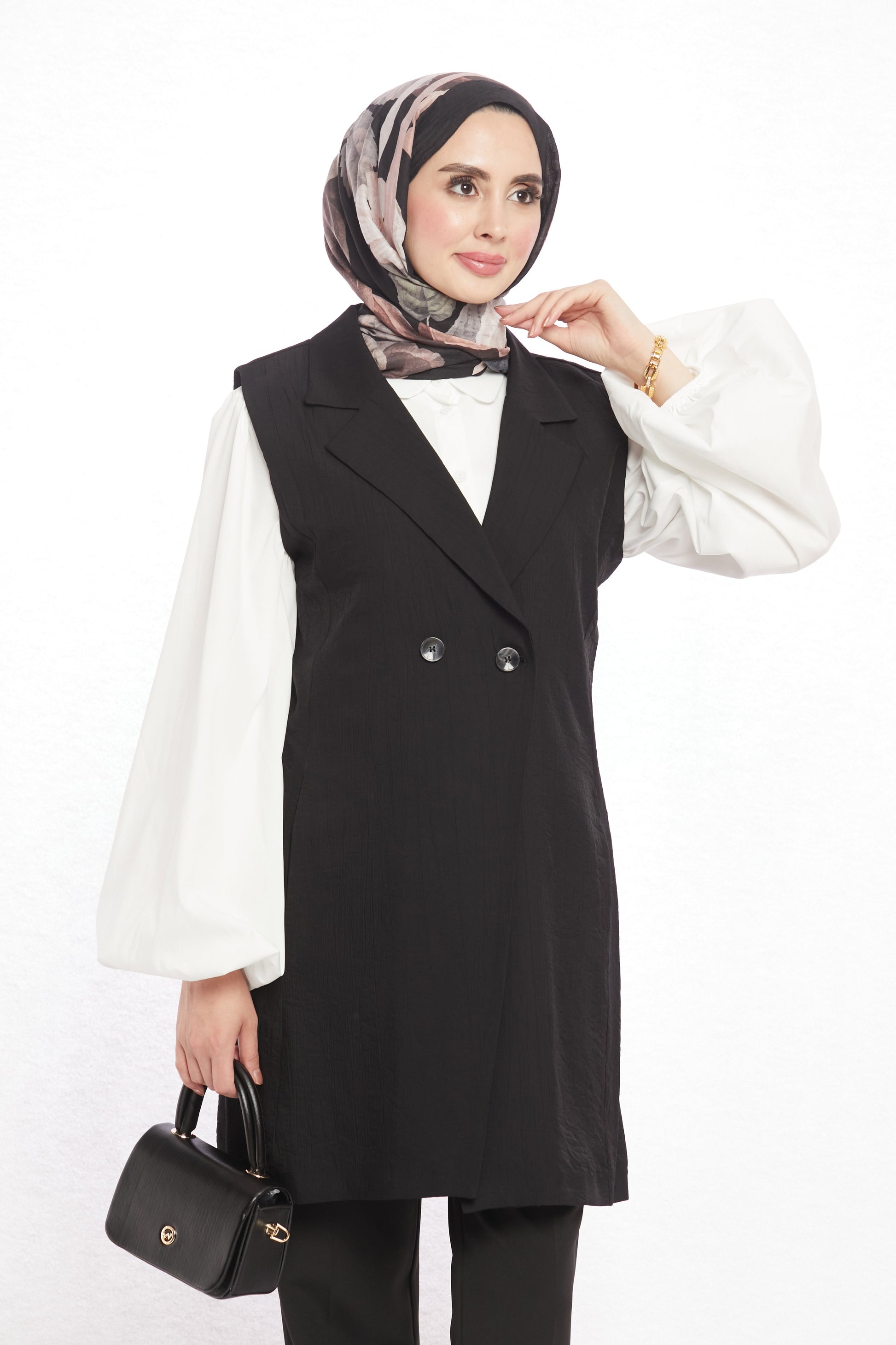 Single Button V Neck Womens Vest