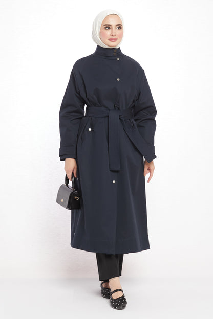 High Neck Long Coat