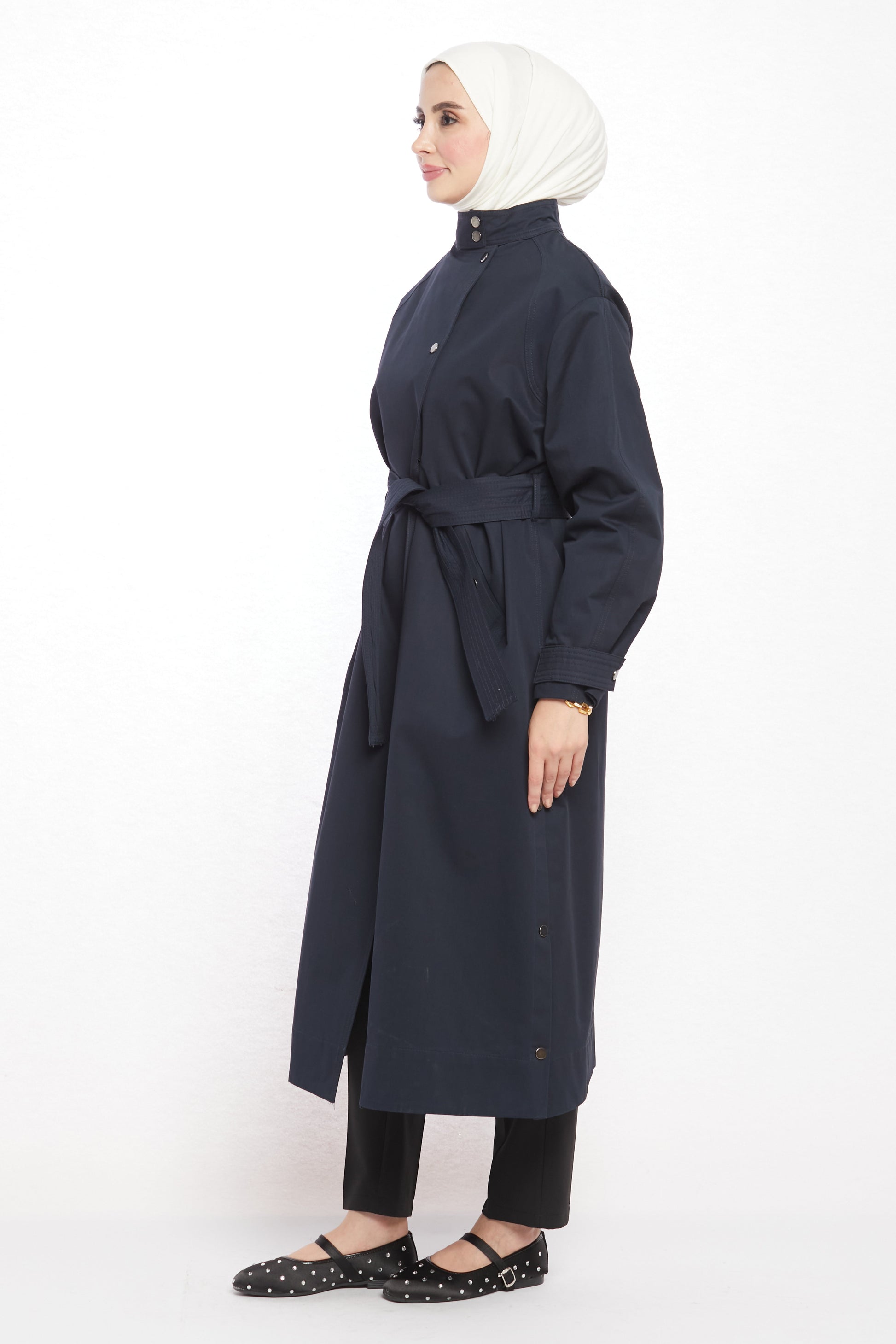 High Neck Long Coat