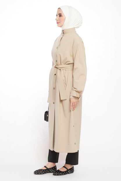 High Neck Long Coat