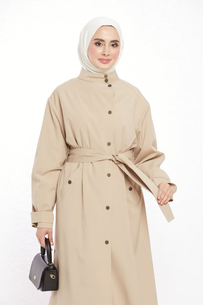 High Neck Long Coat
