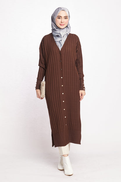 Striped Wide Collar Cardigan
