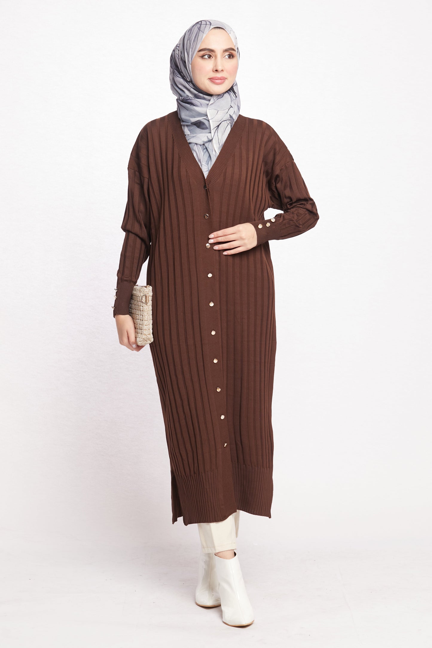 Striped Wide Collar Cardigan