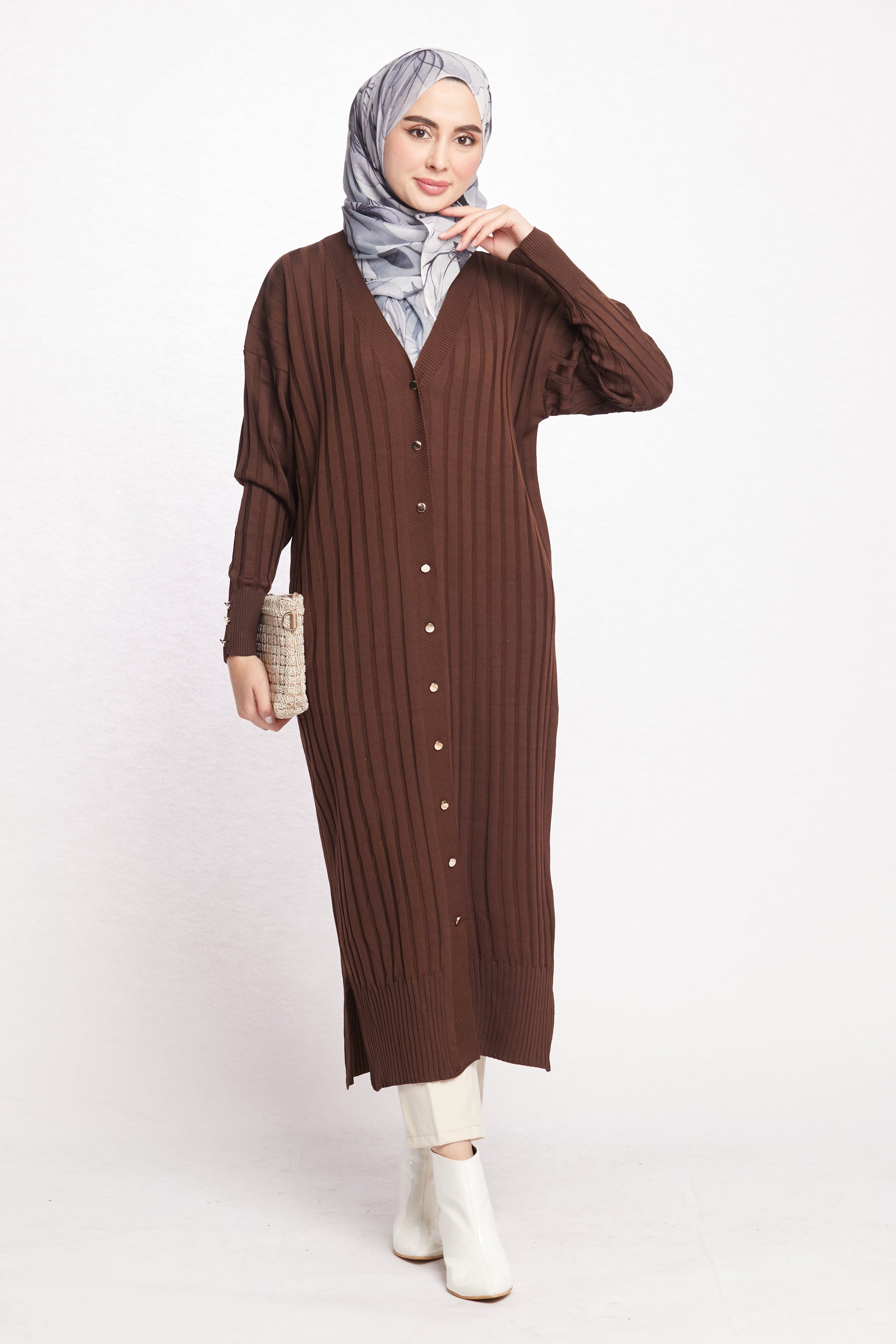 Striped Wide Collar Cardigan