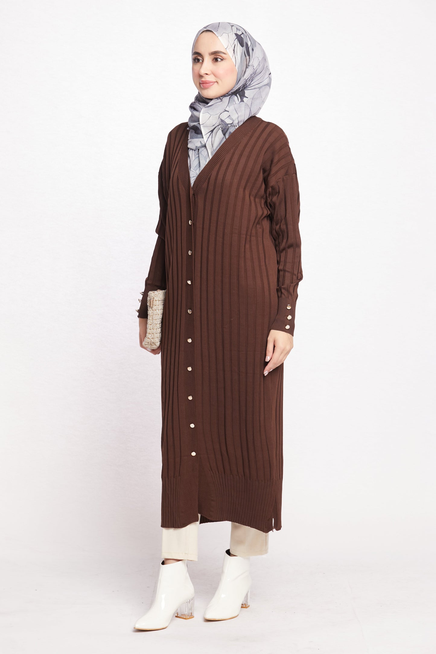 Striped Wide Collar Cardigan