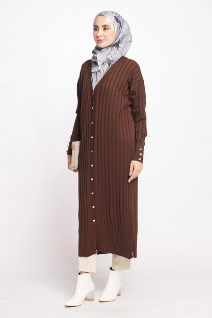Striped Wide Collar Cardigan