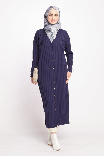 Striped Wide Collar Cardigan
