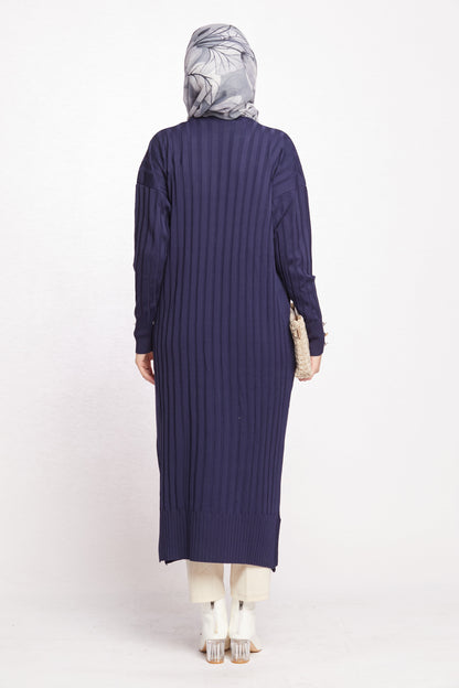 Striped Wide Collar Cardigan