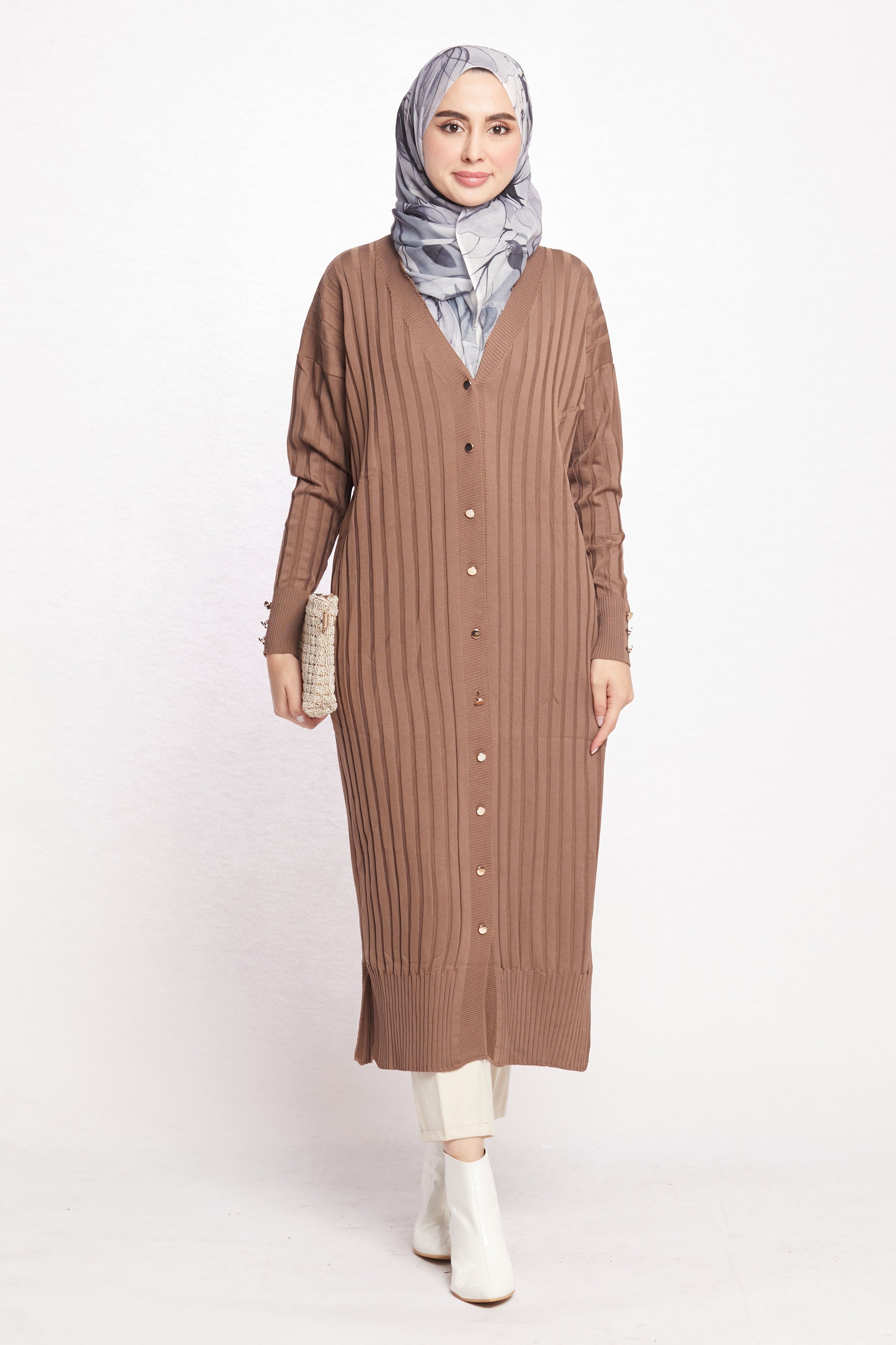 Striped Wide Collar Cardigan