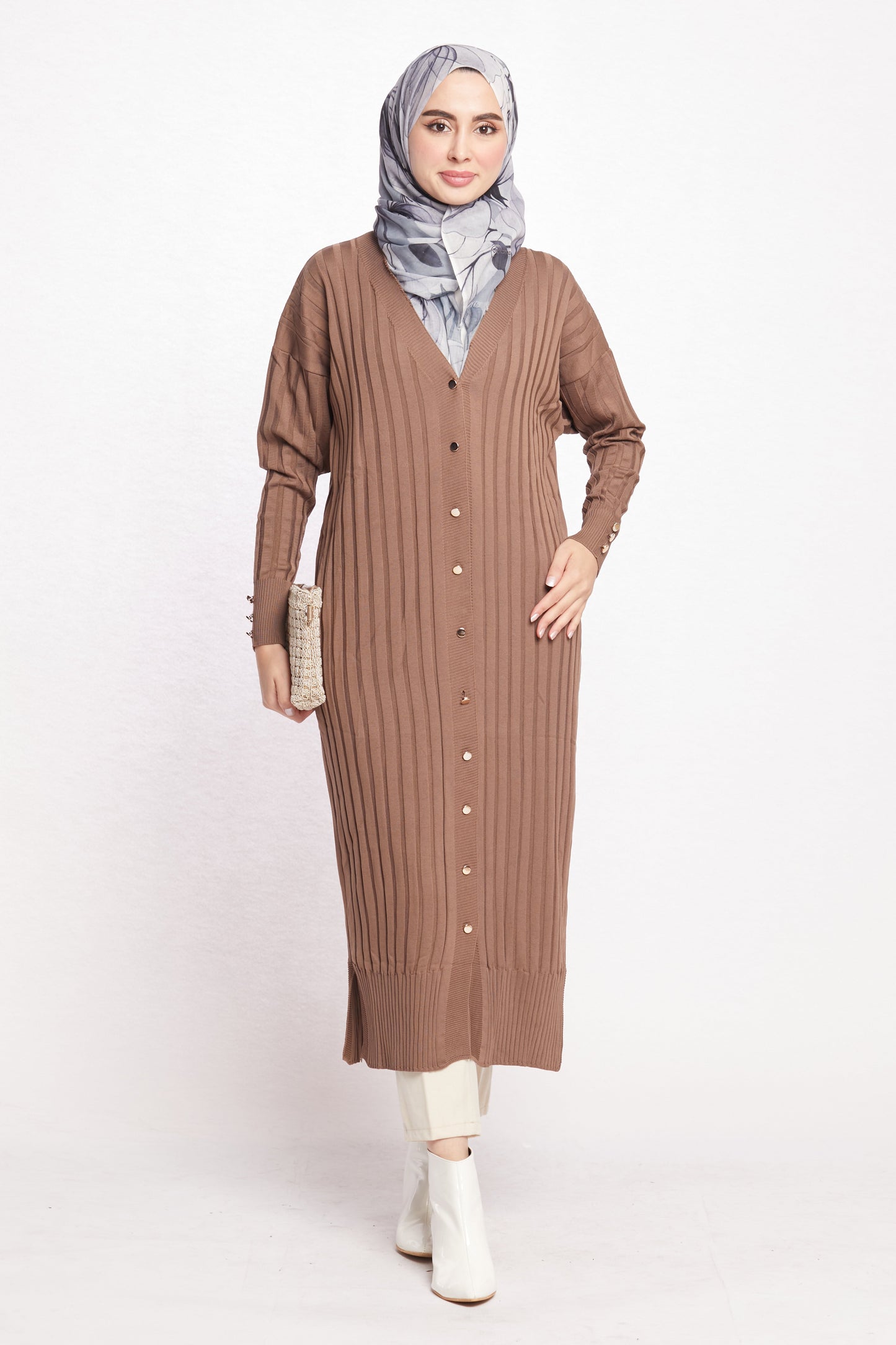 Striped Wide Collar Cardigan