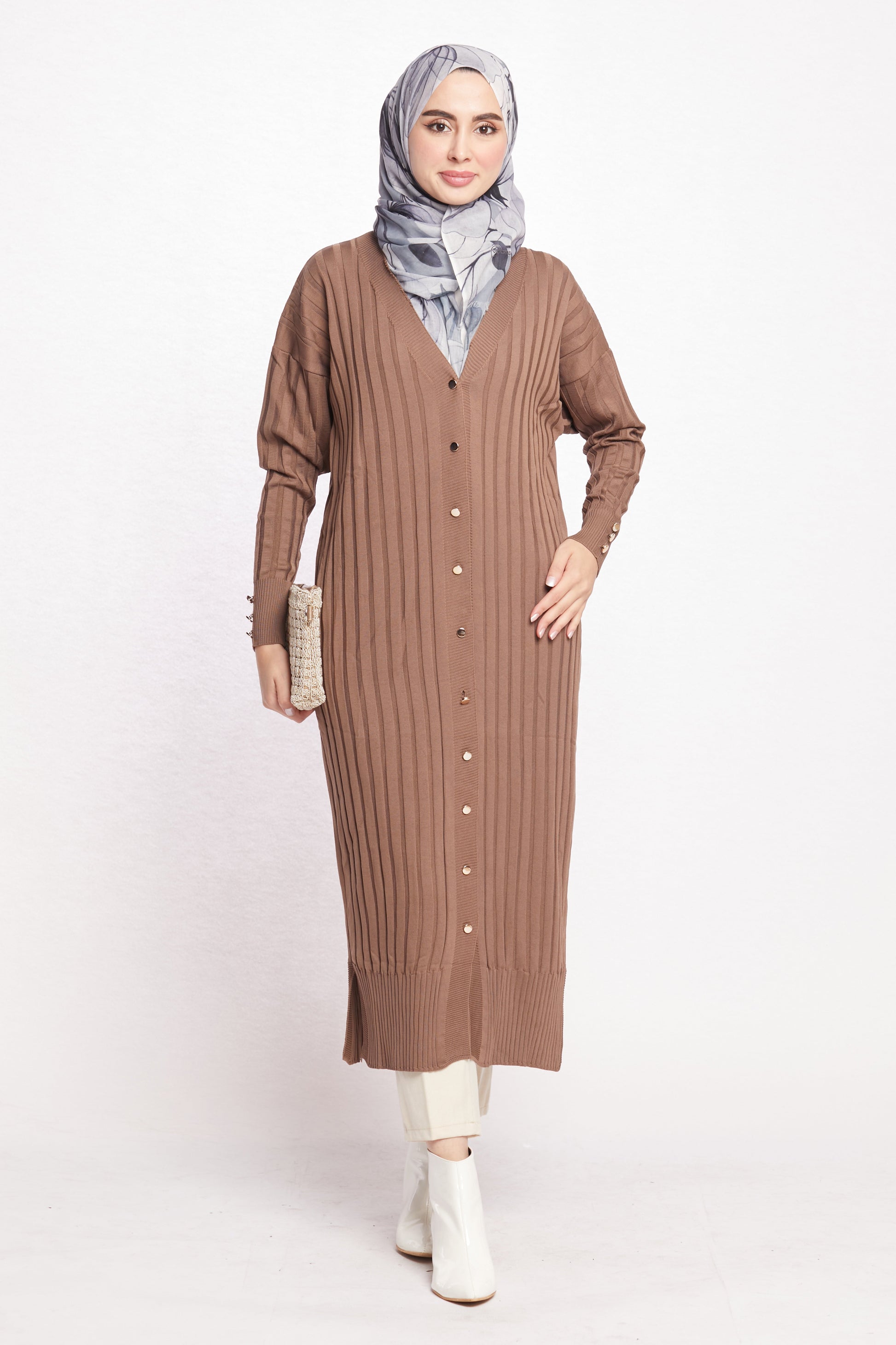 Striped Wide Collar Cardigan