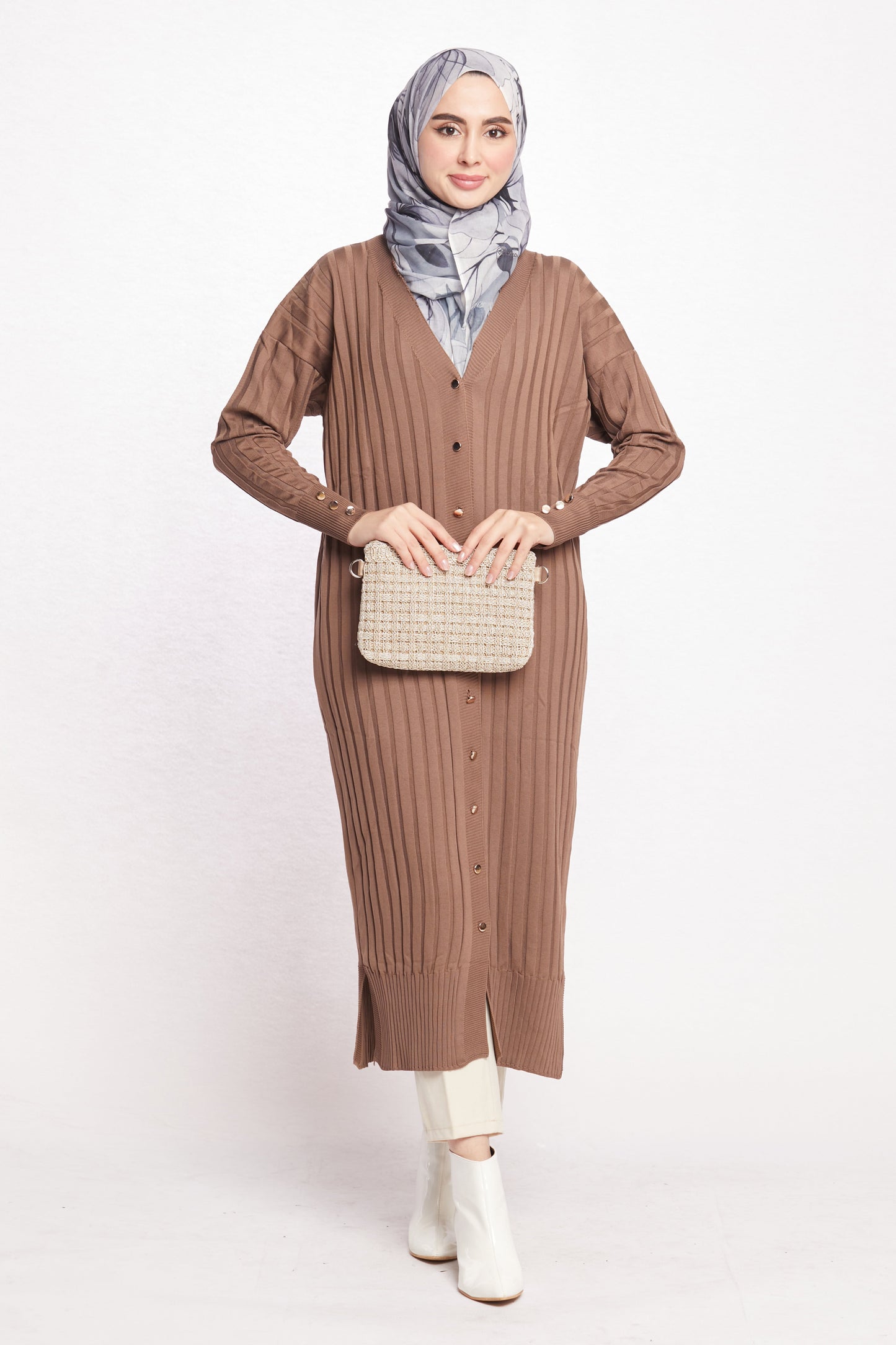 Striped Wide Collar Cardigan