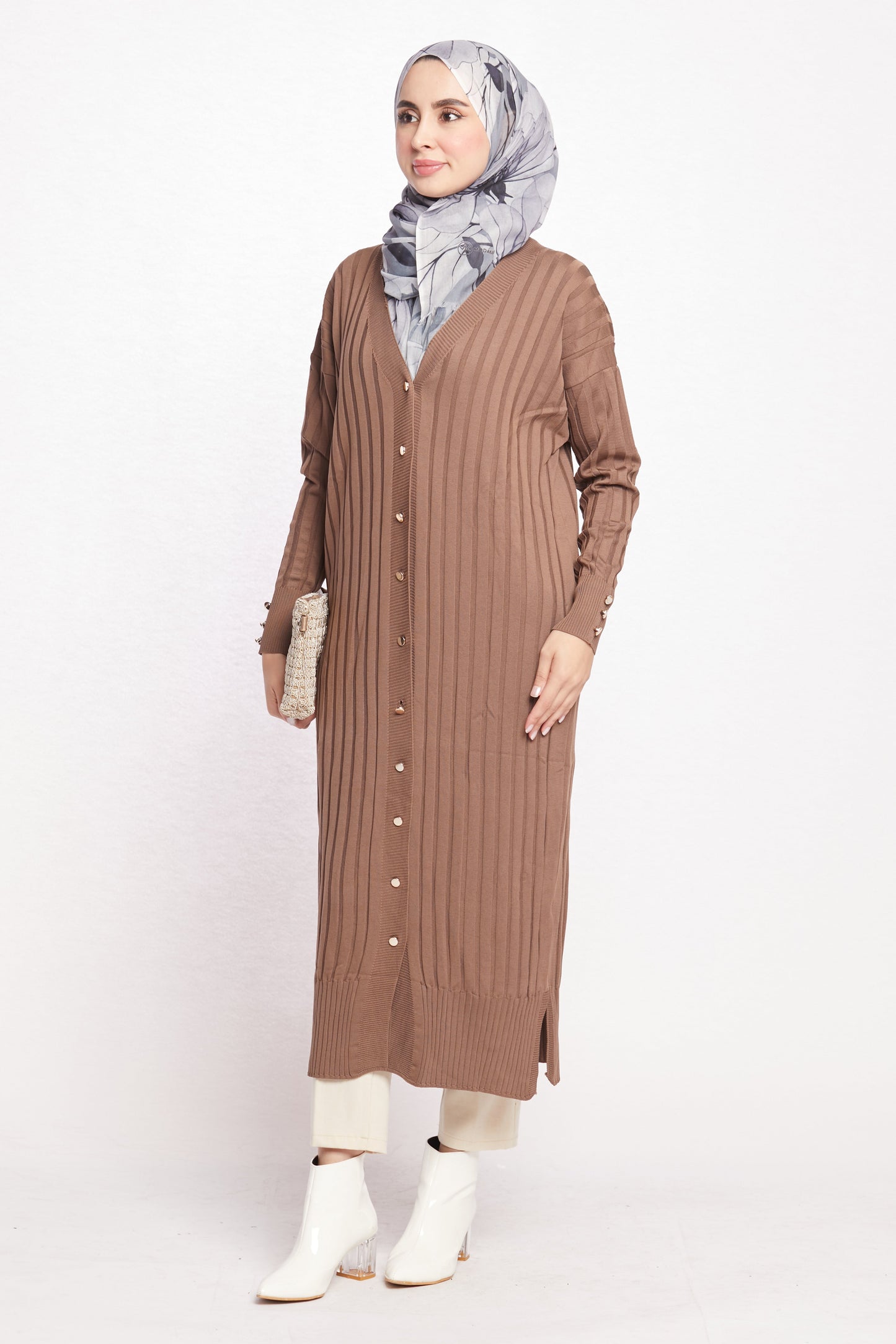 Striped Wide Collar Cardigan