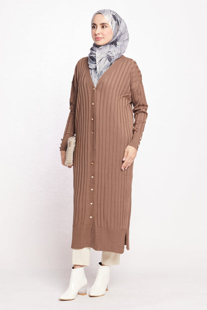 Striped Wide Collar Cardigan