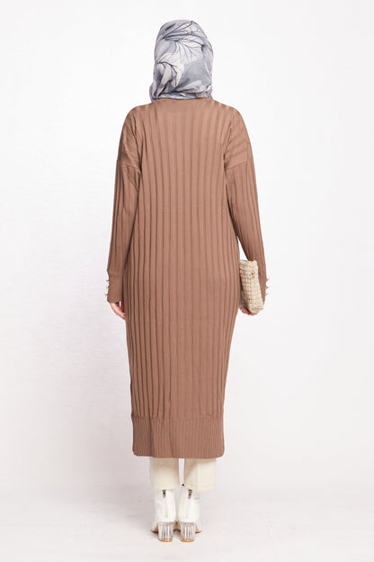 Striped Wide Collar Cardigan