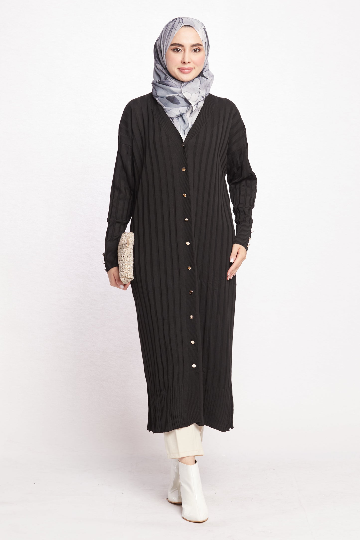 Striped Wide Collar Cardigan