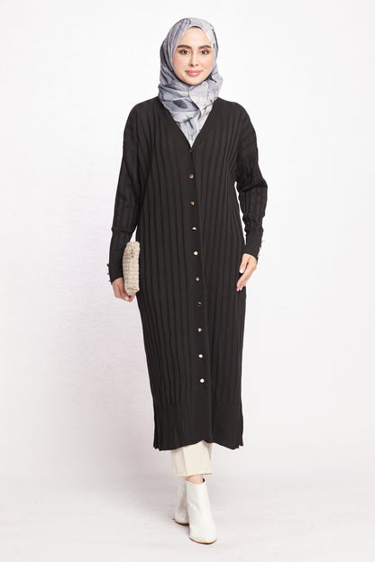 Striped Wide Collar Cardigan