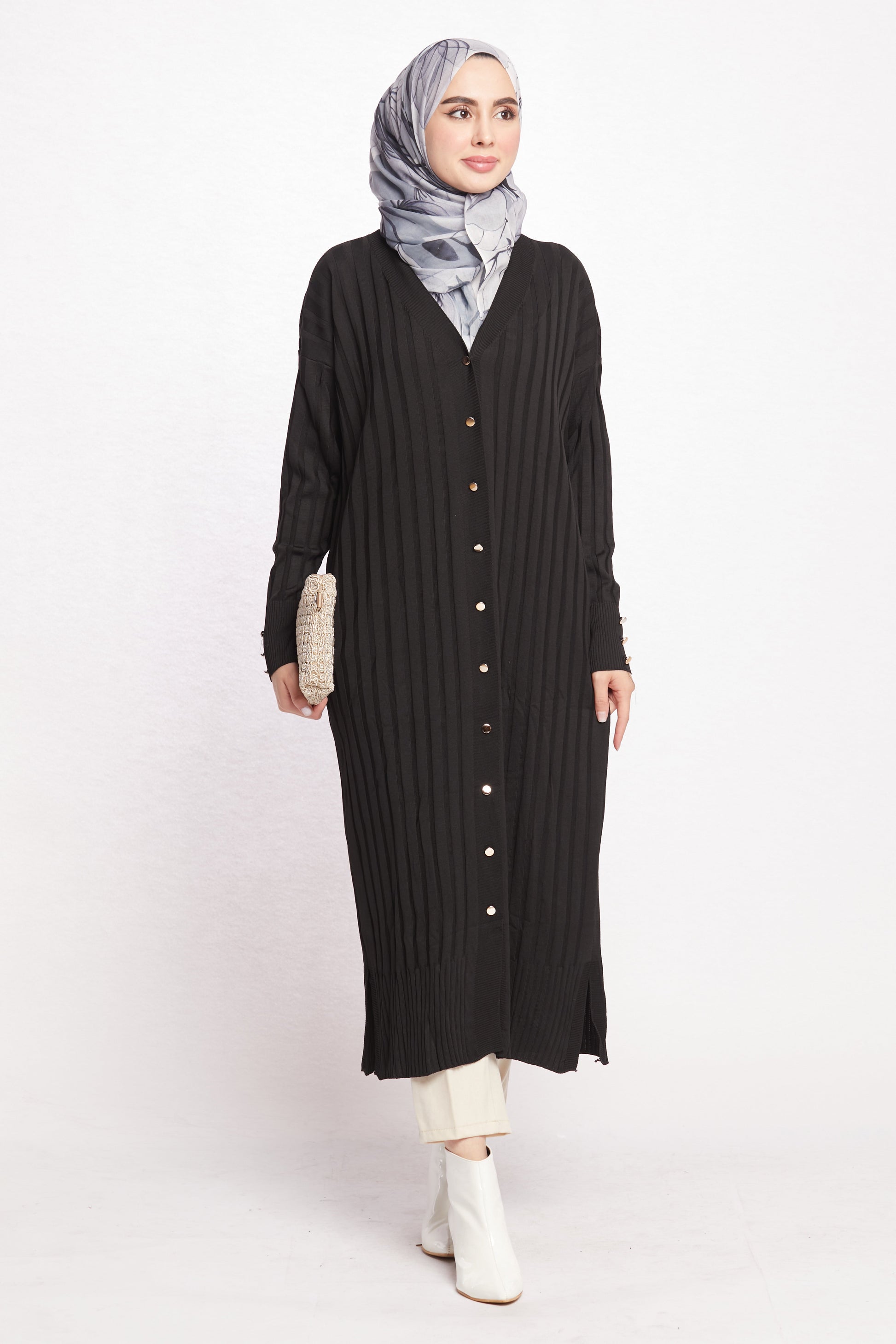 Striped Wide Collar Cardigan