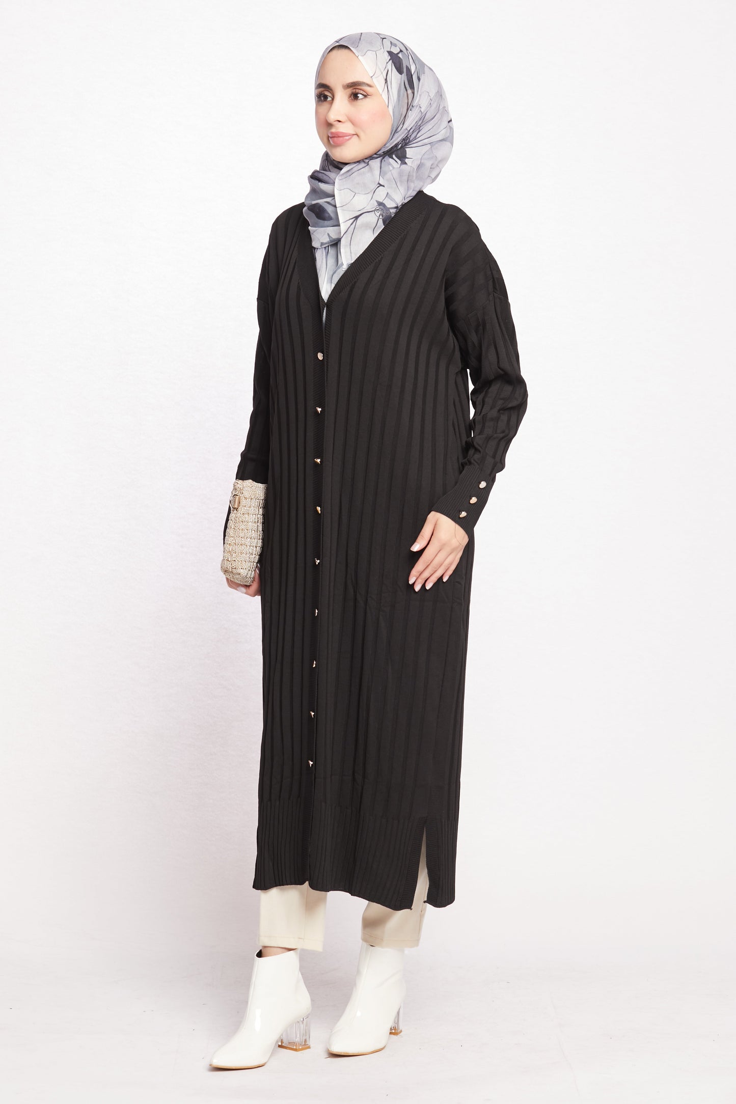 Striped Wide Collar Cardigan