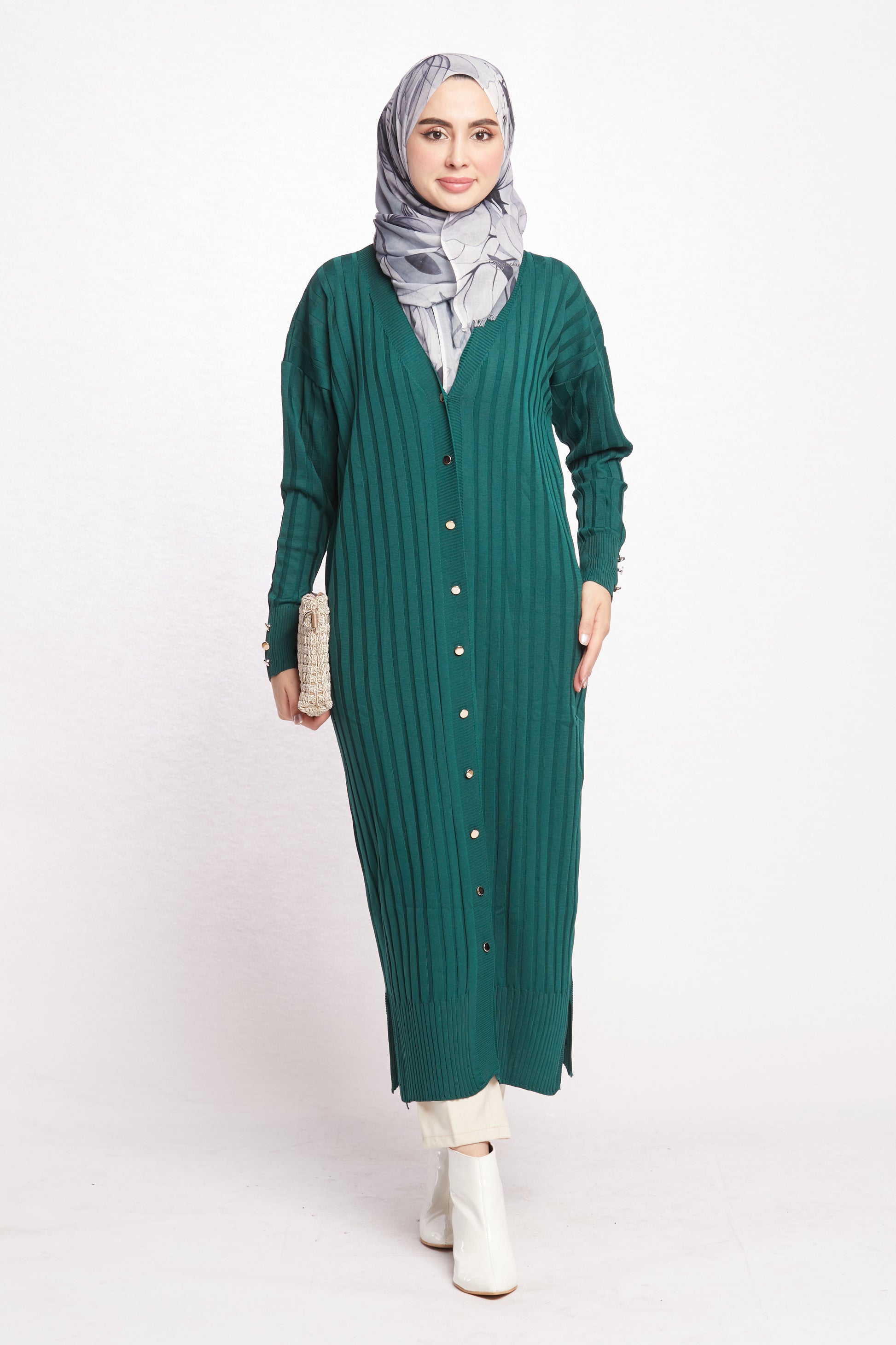Striped Wide Collar Cardigan