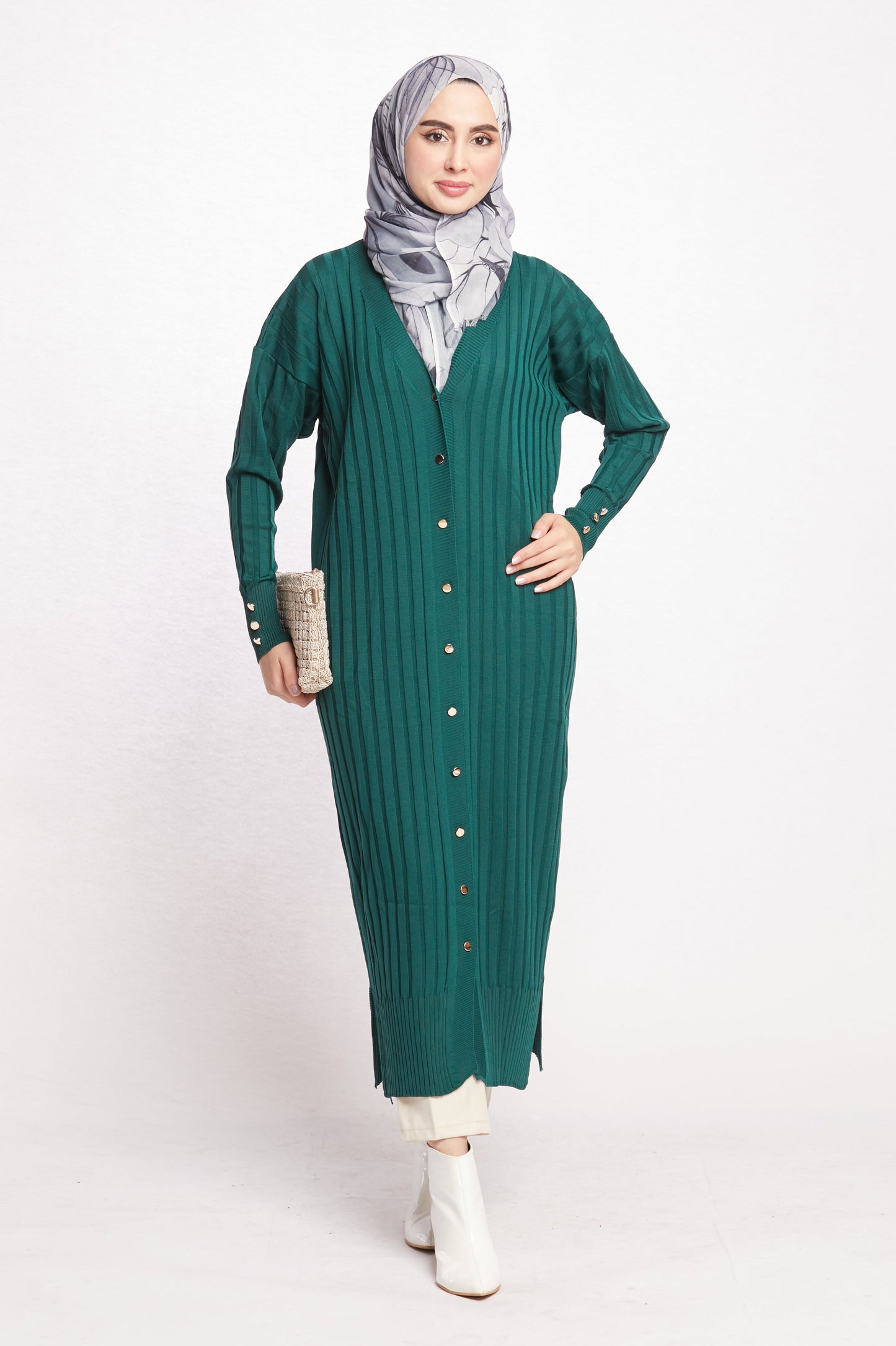 Striped Wide Collar Cardigan