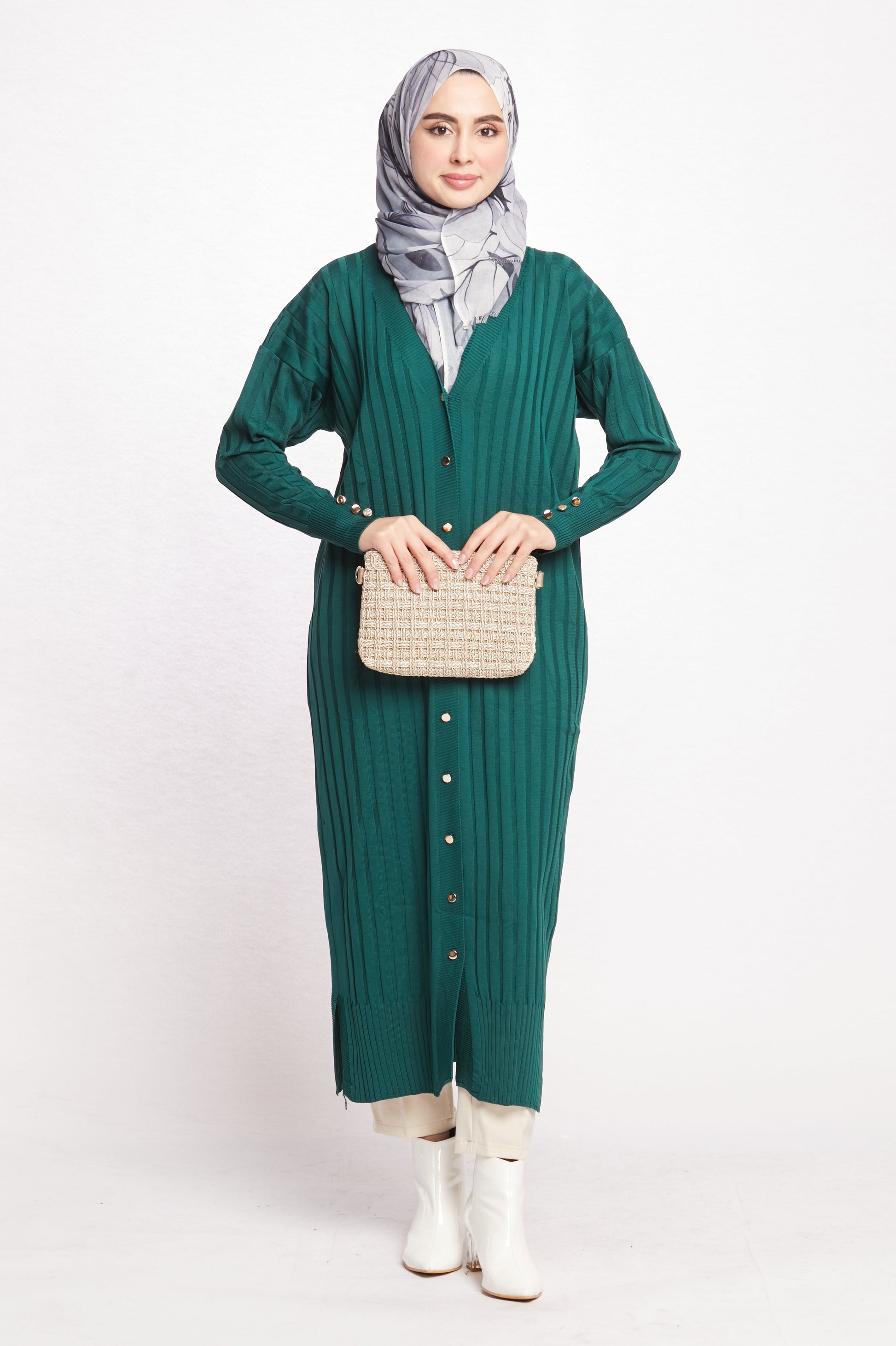 Striped Wide Collar Cardigan