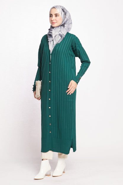 Striped Wide Collar Cardigan