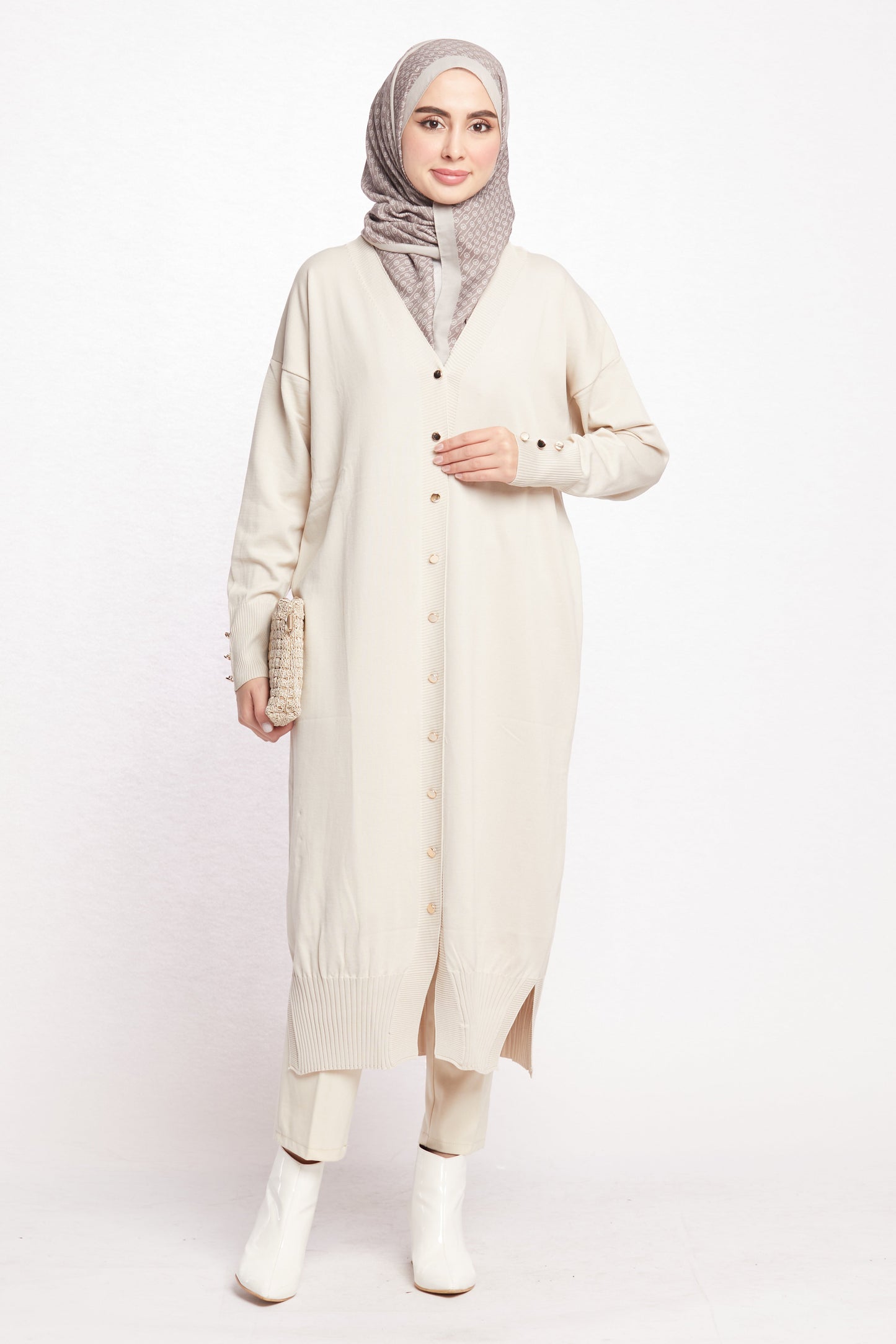 Long V-Neck Cardigan