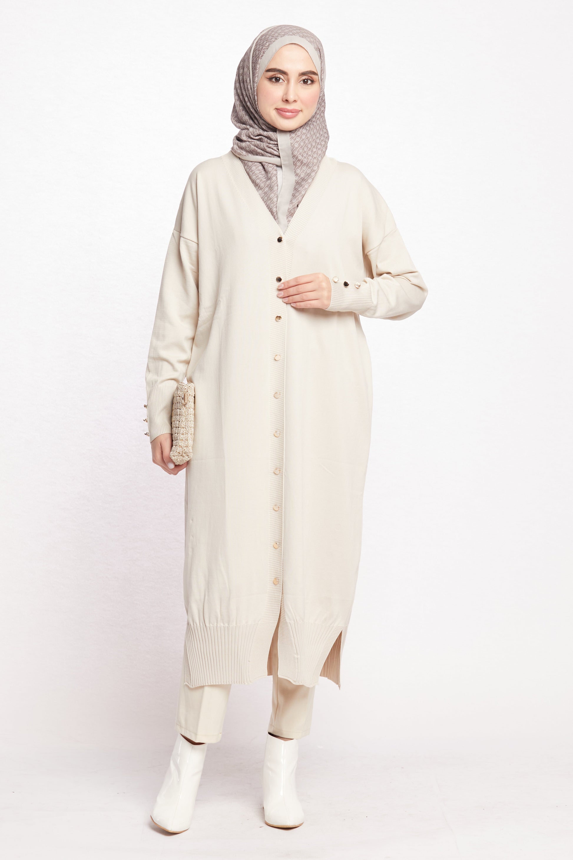 Long V-Neck Cardigan