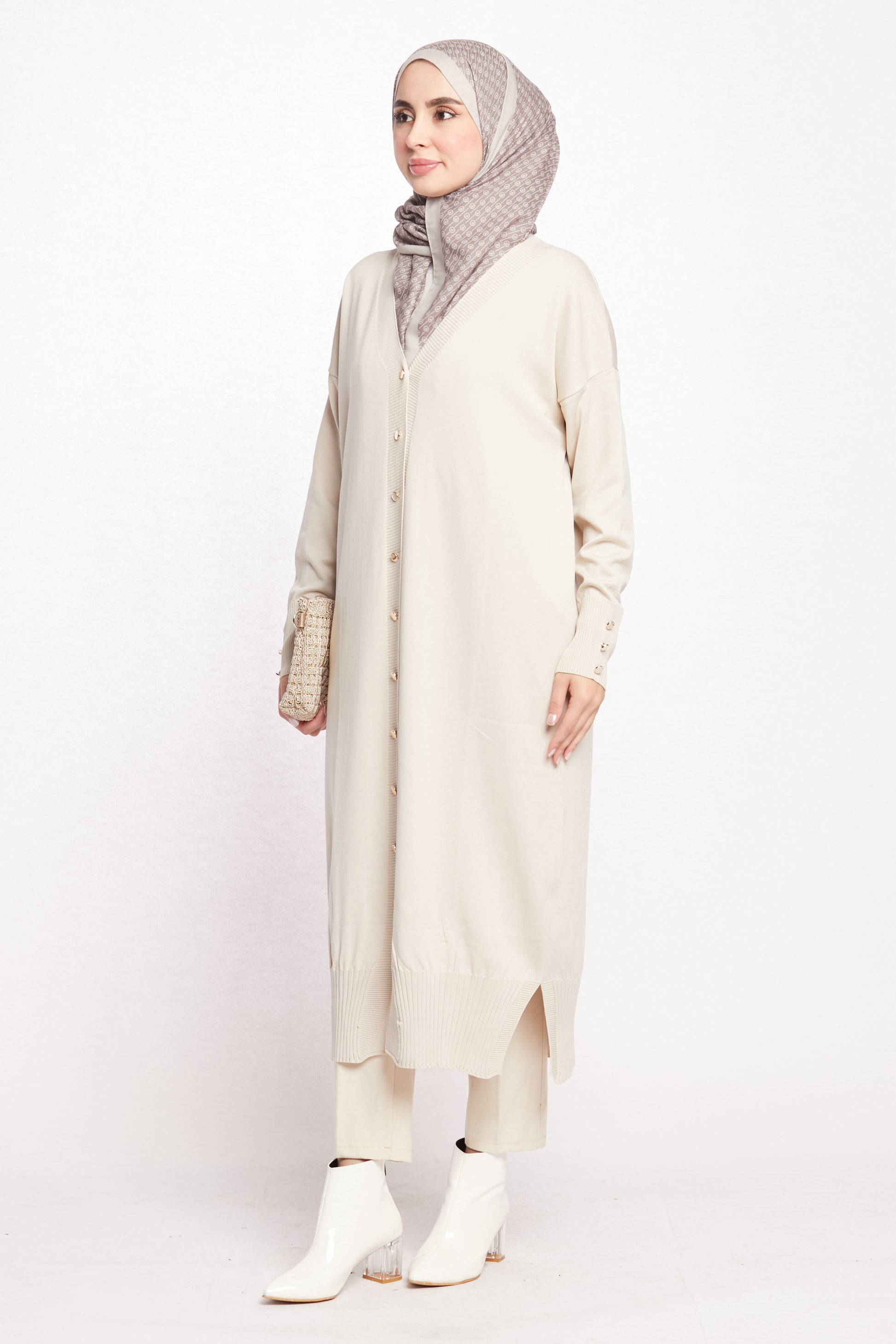 Long V-Neck Cardigan