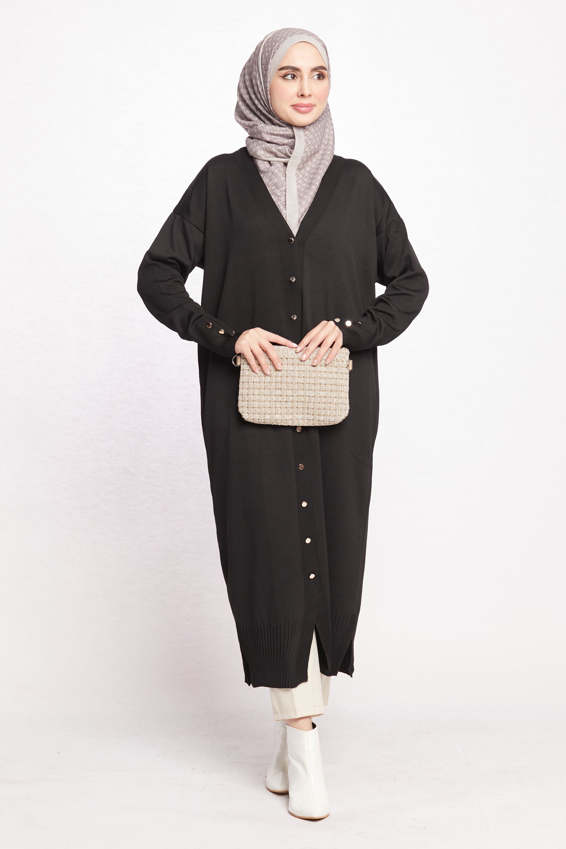 Long V-Neck Cardigan