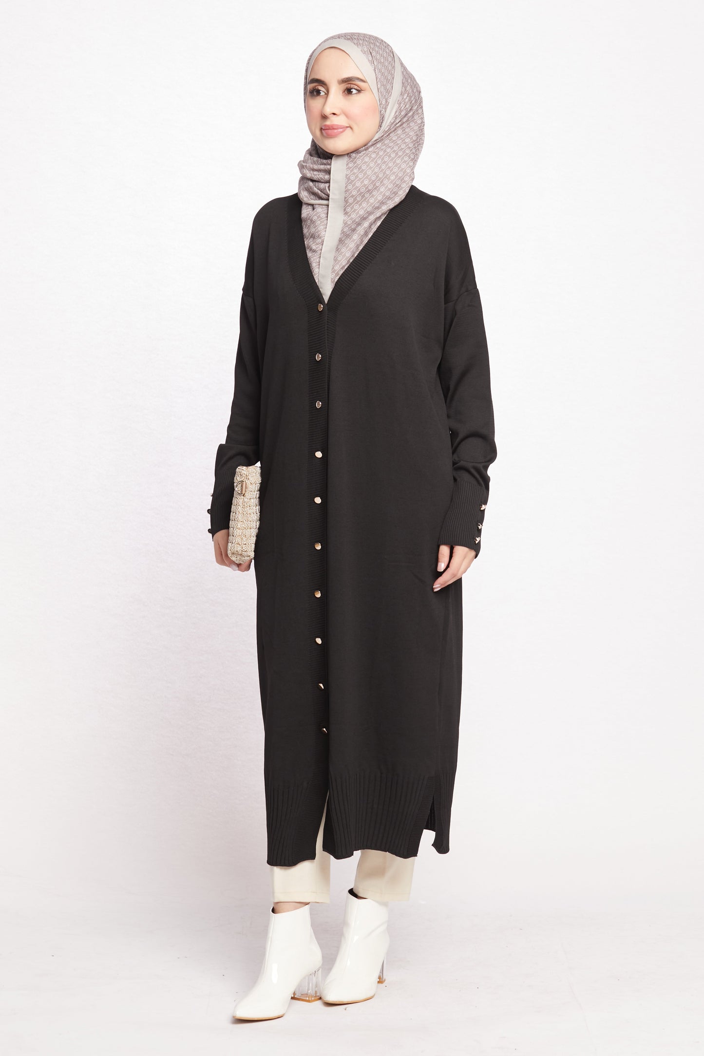 Long V-Neck Cardigan