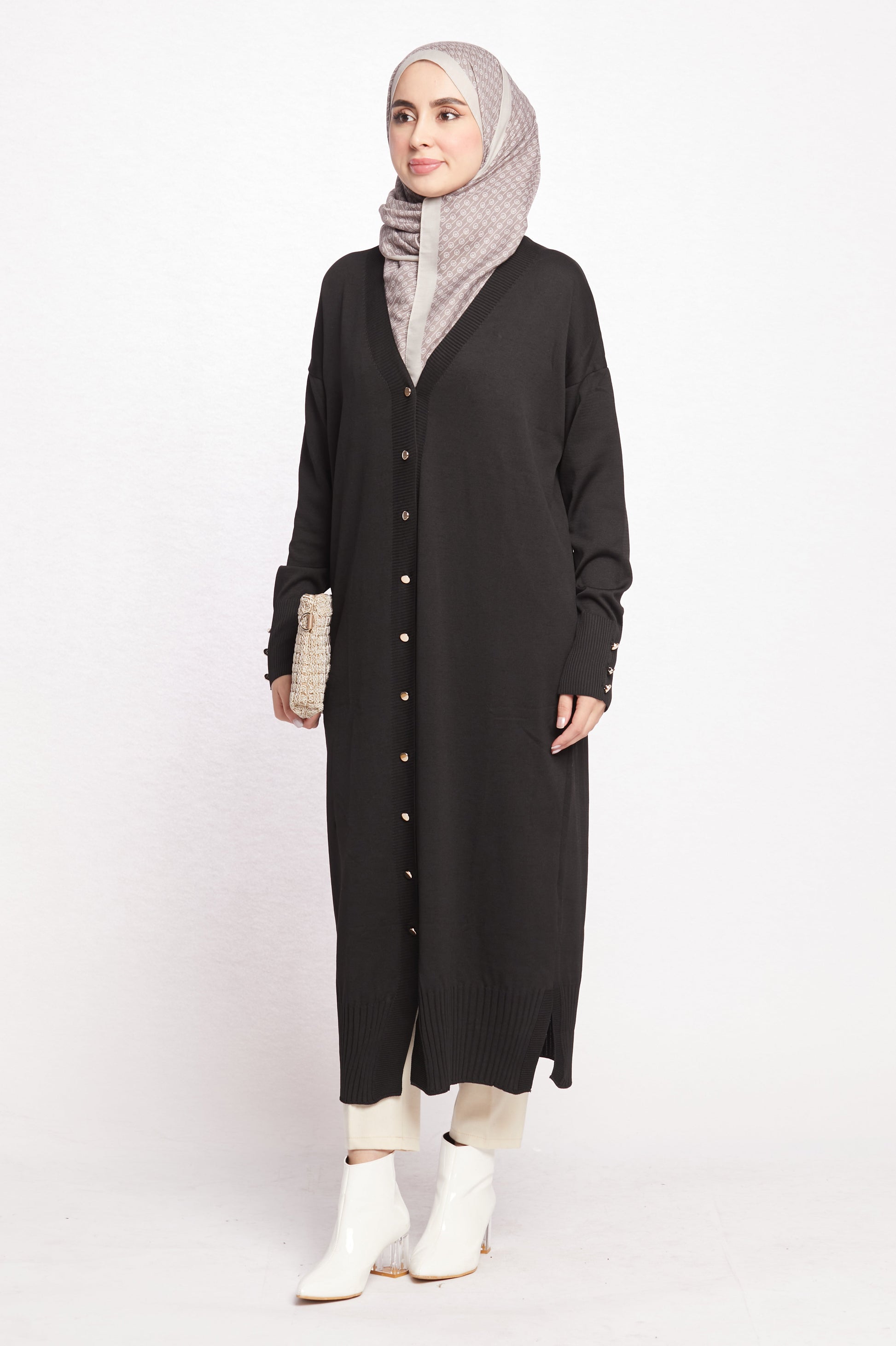 Long V-Neck Cardigan