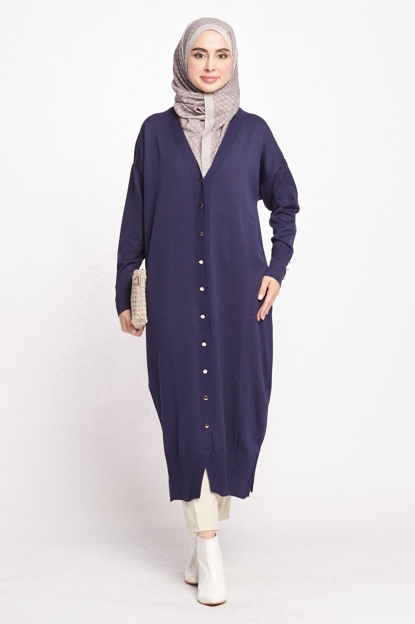 Long V-Neck Cardigan