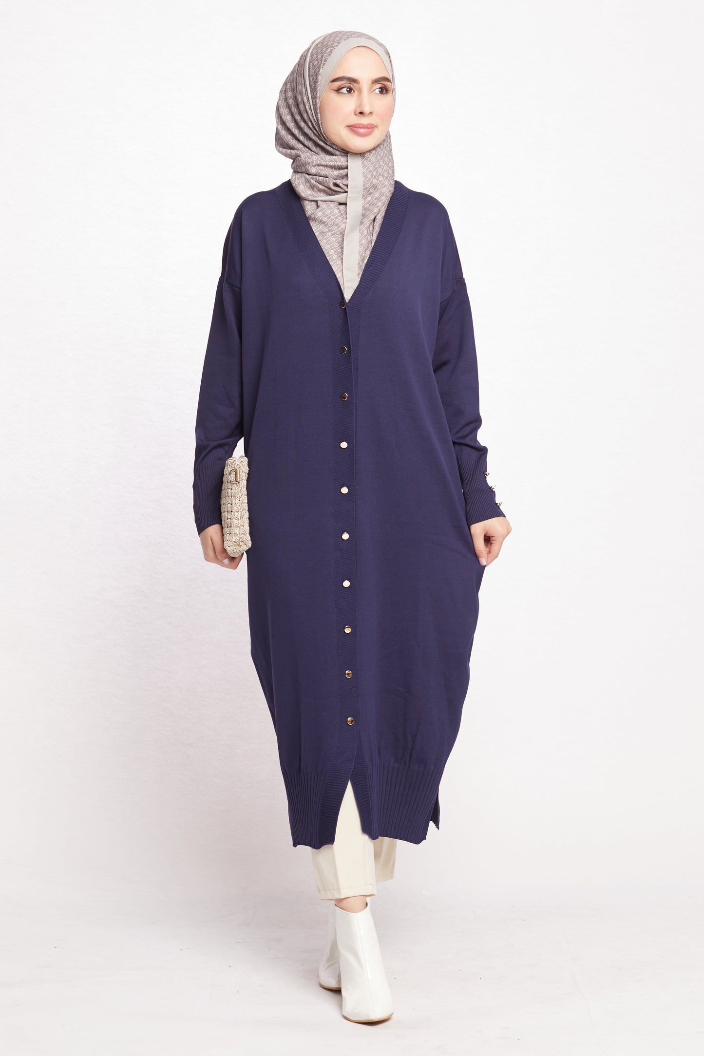 Long V-Neck Cardigan
