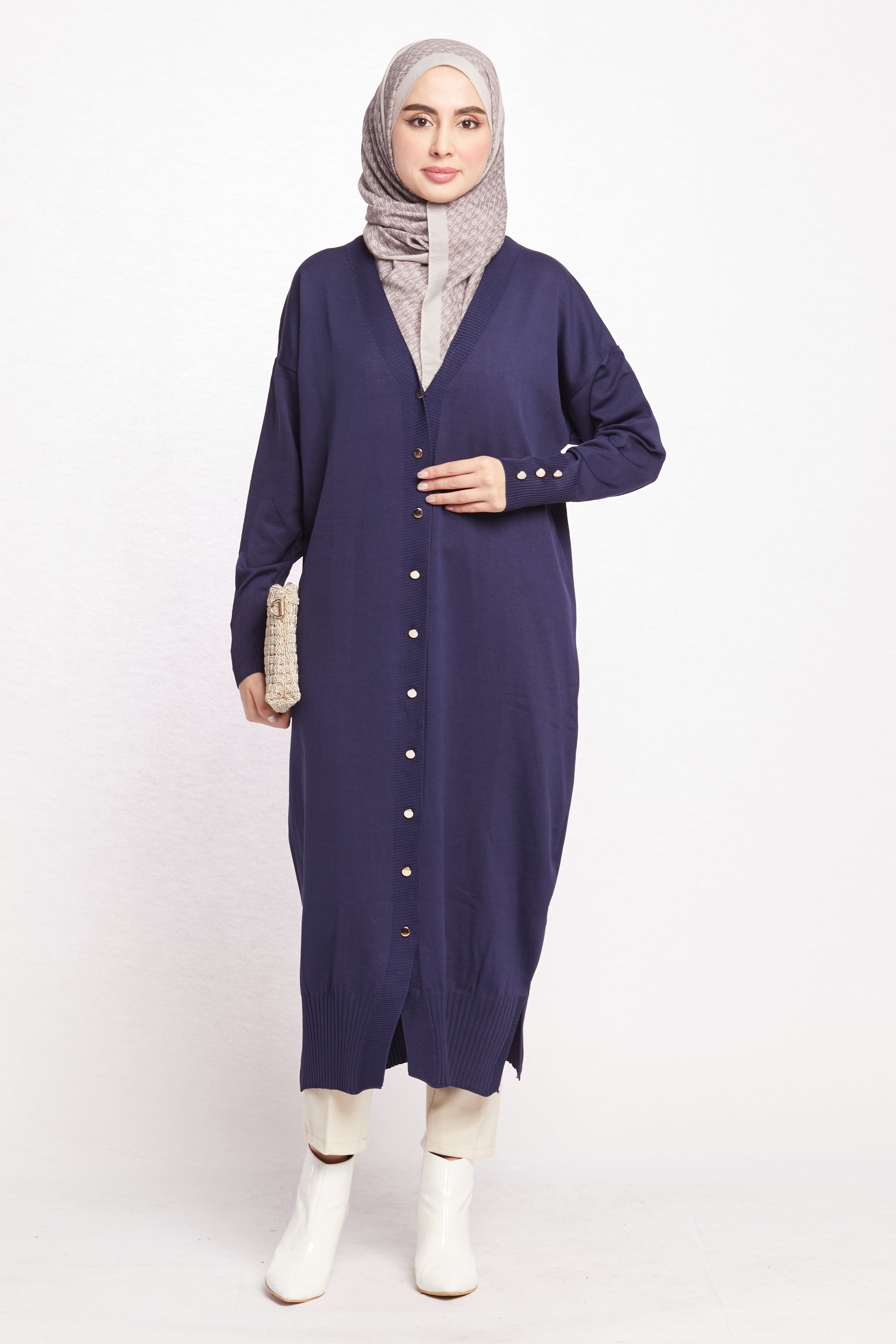 Long V-Neck Cardigan