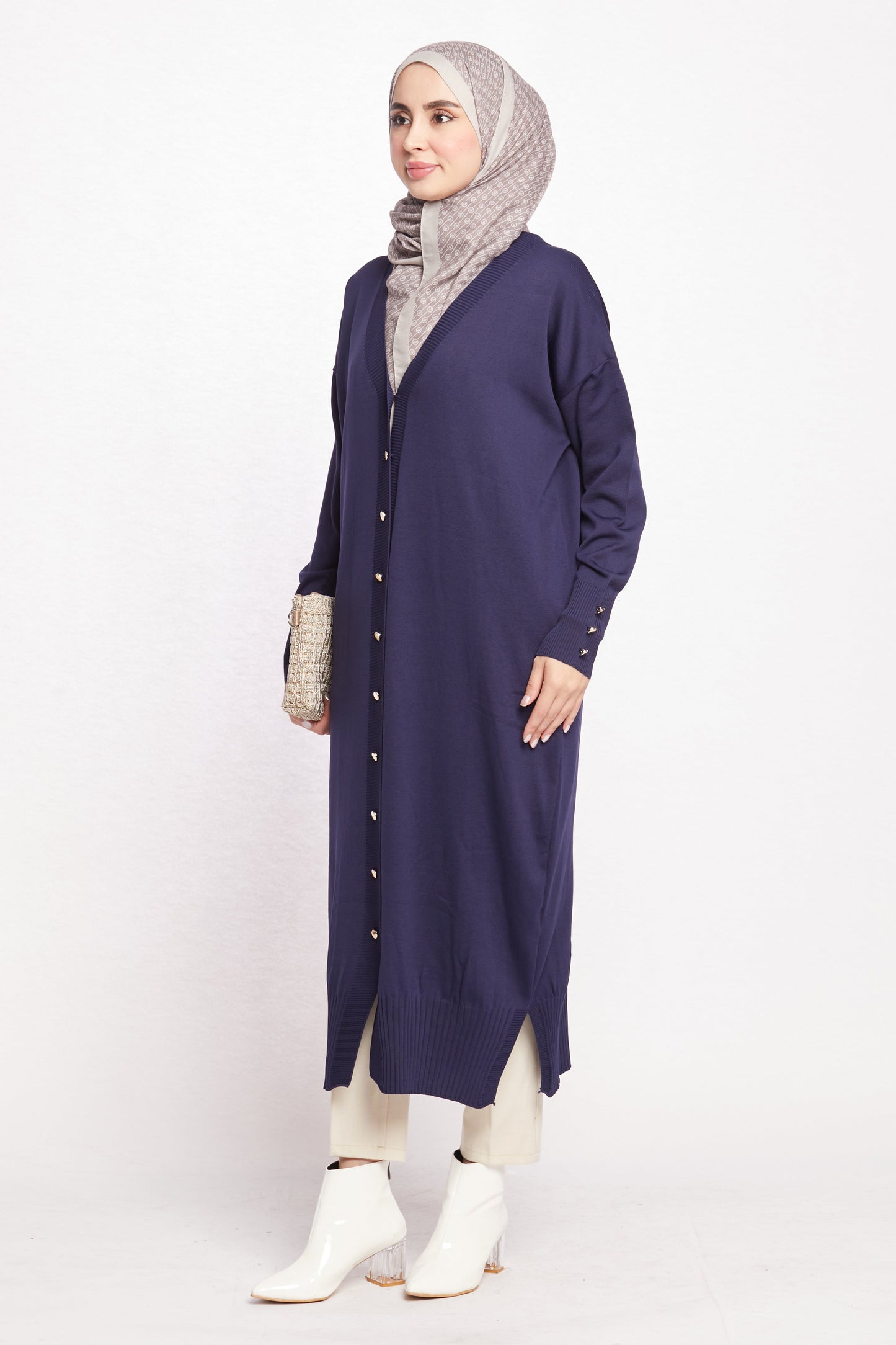Long V-Neck Cardigan