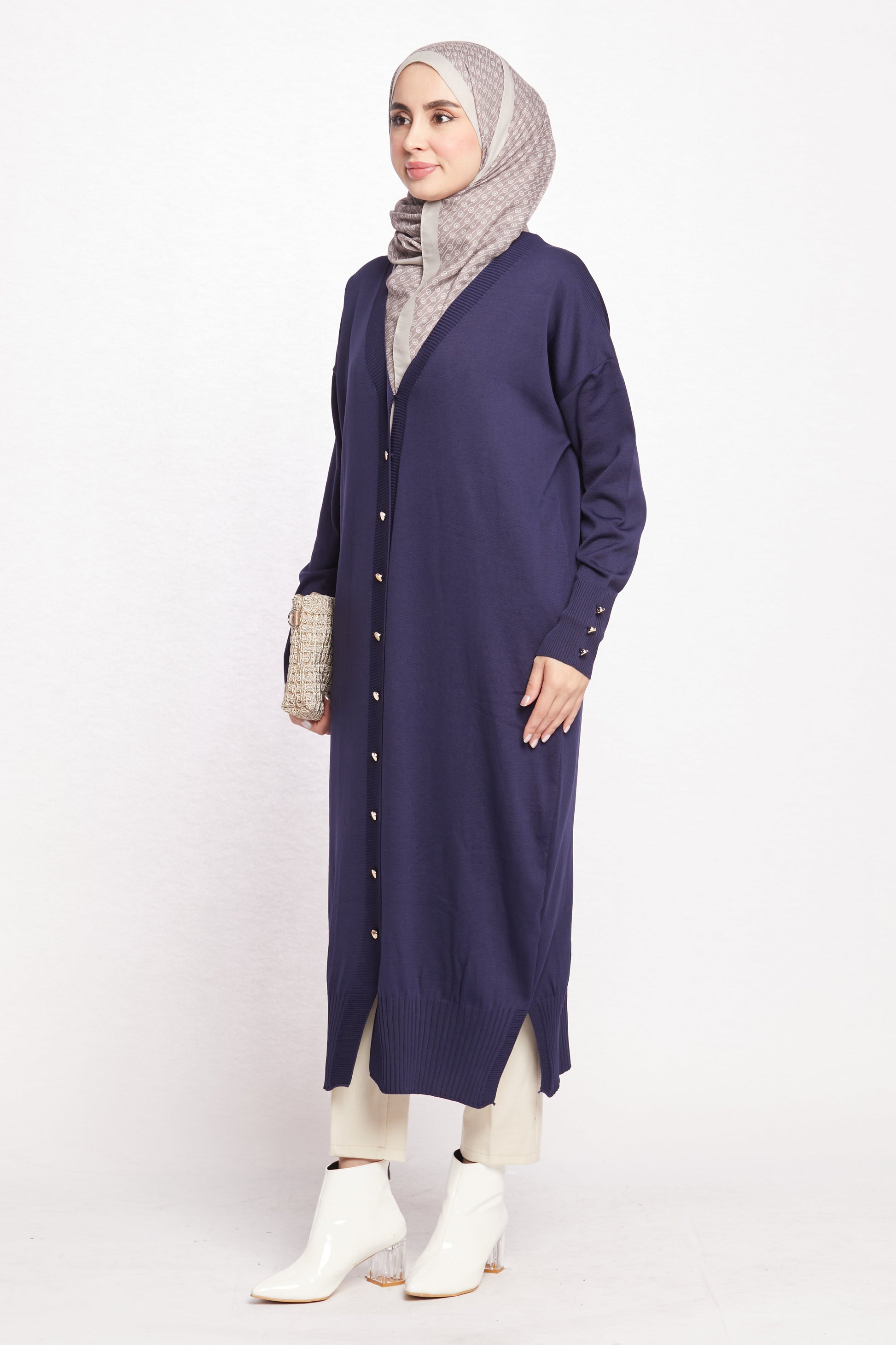 Long V-Neck Cardigan