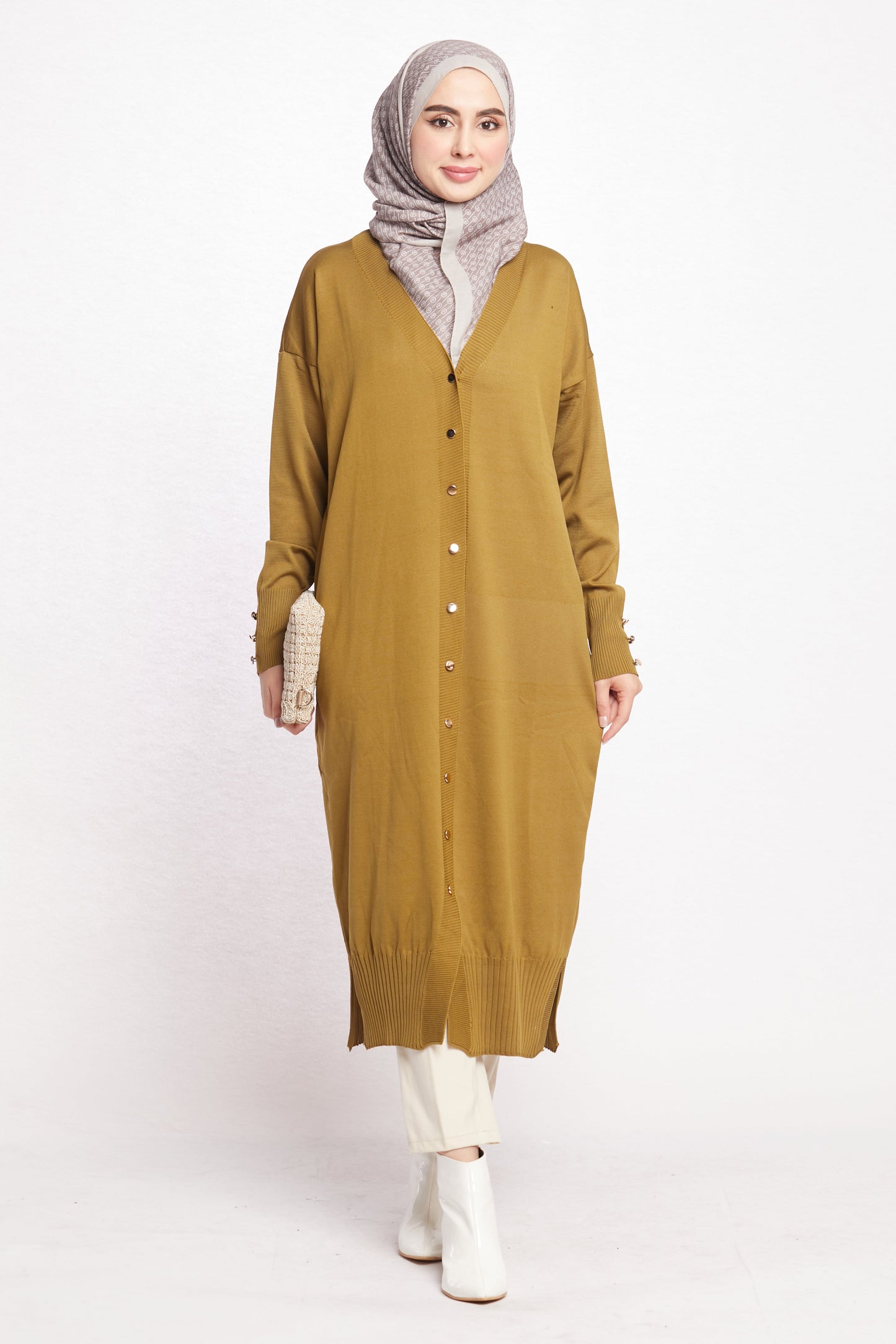 Long V-Neck Cardigan